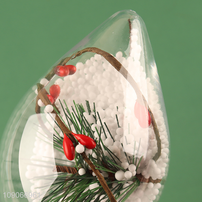 Hot Sale Transparent Christmas Bulb ornaments Plastic Light Bulb ornaments