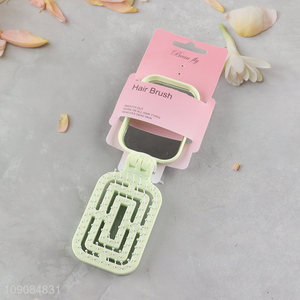 Online wholesale folding portable hair comb hair <em>brush</em> with <em>makeup</em> mirror