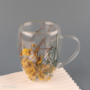 New arrival dried flower <em>glass</em> water <em>cup</em> drinking <em>cup</em> for sale