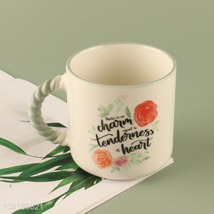 Good sale <em>ceramic</em> water <em>cup</em> drinking <em>cup</em> with handle