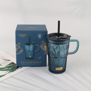 New arrival unbreakable <em>glass</em> water <em>cup</em> drinking <em>cup</em> with lid&straw