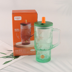 Low price unbreakable <em>glass</em> <em>cup</em> straw <em>cup</em> with lid