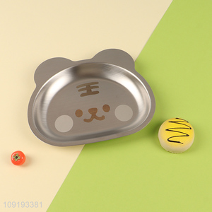 China products tiger shape stainless steel children tableware <em>plate</em> for sale