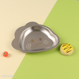 Popular products cartoon dinosaur stainless steel tableware <em>plate</em> for kids