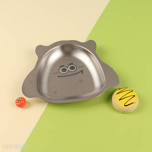 Best selling cartoon stainless steel children tableware <em>plate</em> wholesale