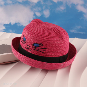 New Arrival Kids <em>Straw</em> Hat Cat Sun Hat Summer Beach Hat