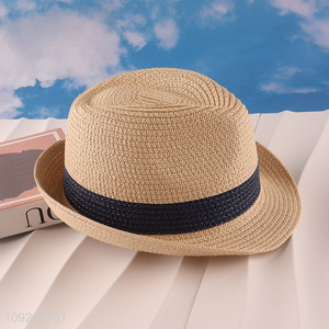 China Imports <em>Straw</em> Fedora Hat Summer Beach Sunhat for Women Men