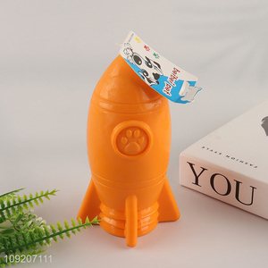 Factory Price Rocket Shaped <em>Dog</em> Leakage Food Toy <em>Dog</em> Chew Toy