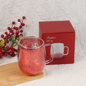 China products unbreakable double wall <em>glass</em> <em>cup</em> water <em>cup</em> with handle
