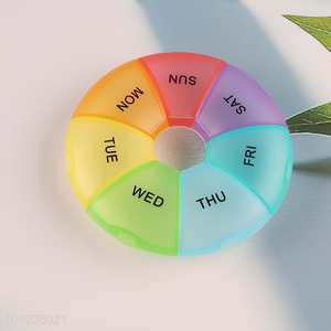 China supplier multicolor portable weekly medicine storage <em>box</em> <em>pill</em> <em>box</em>