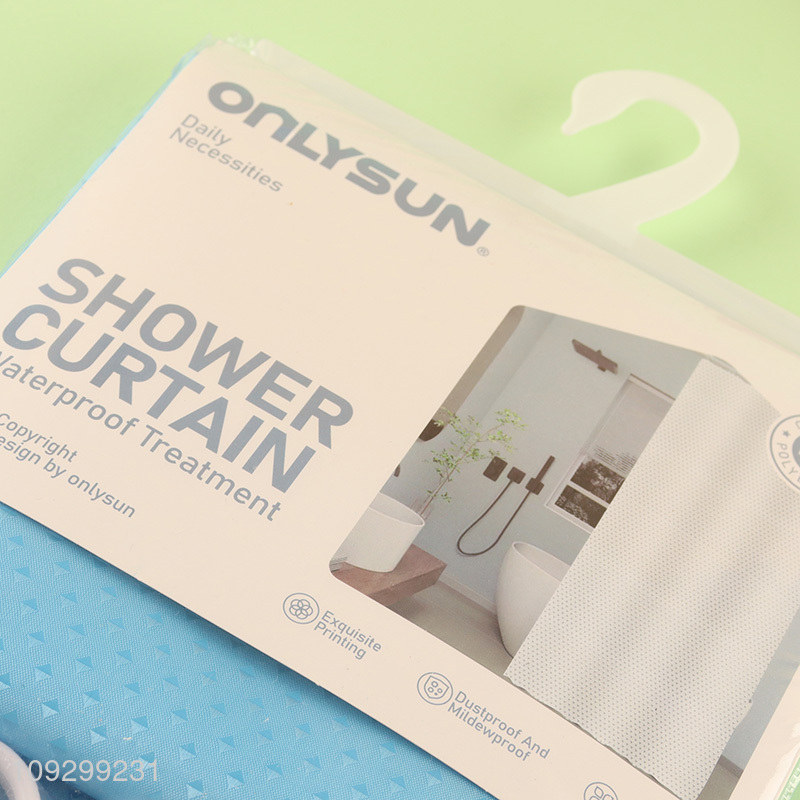 Hot products bathroom accessories polyester shower curtain with hook