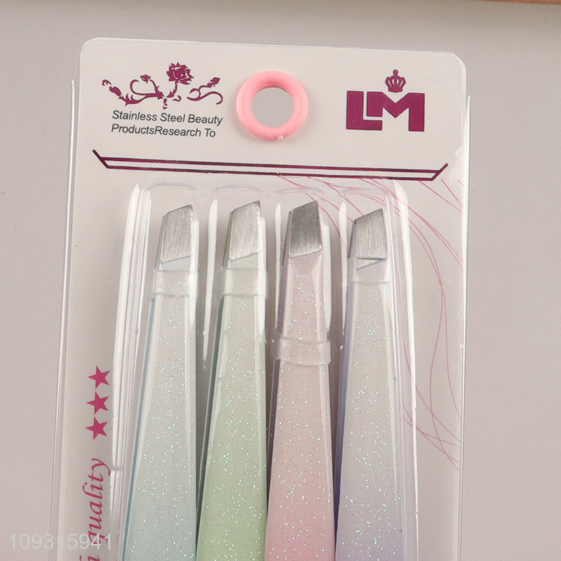 Most popular 4pcs eyebrow tweezers for makeup tool