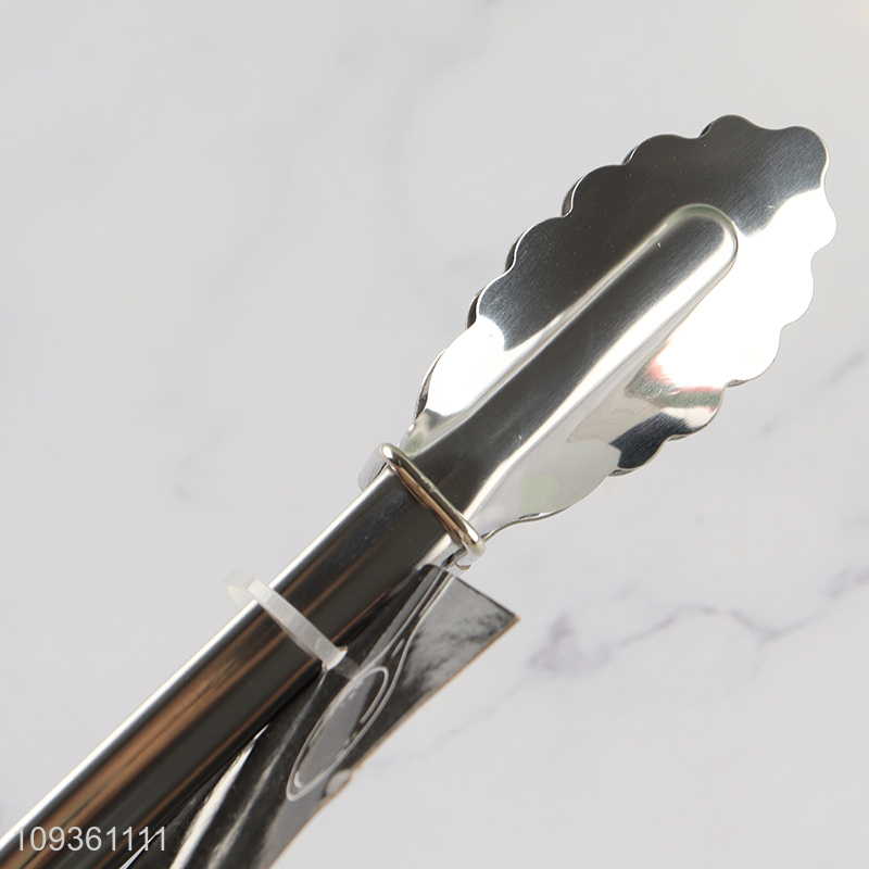 Low price 7-inch stainless steel food tongs