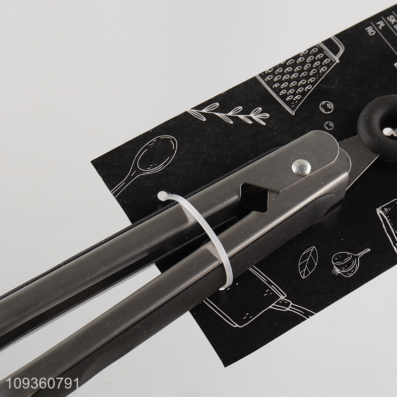 China factory anti-slip stainless steel food tongs food clips