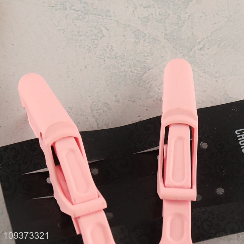 Wholesale pink 2pcs hair clips crocodile clip