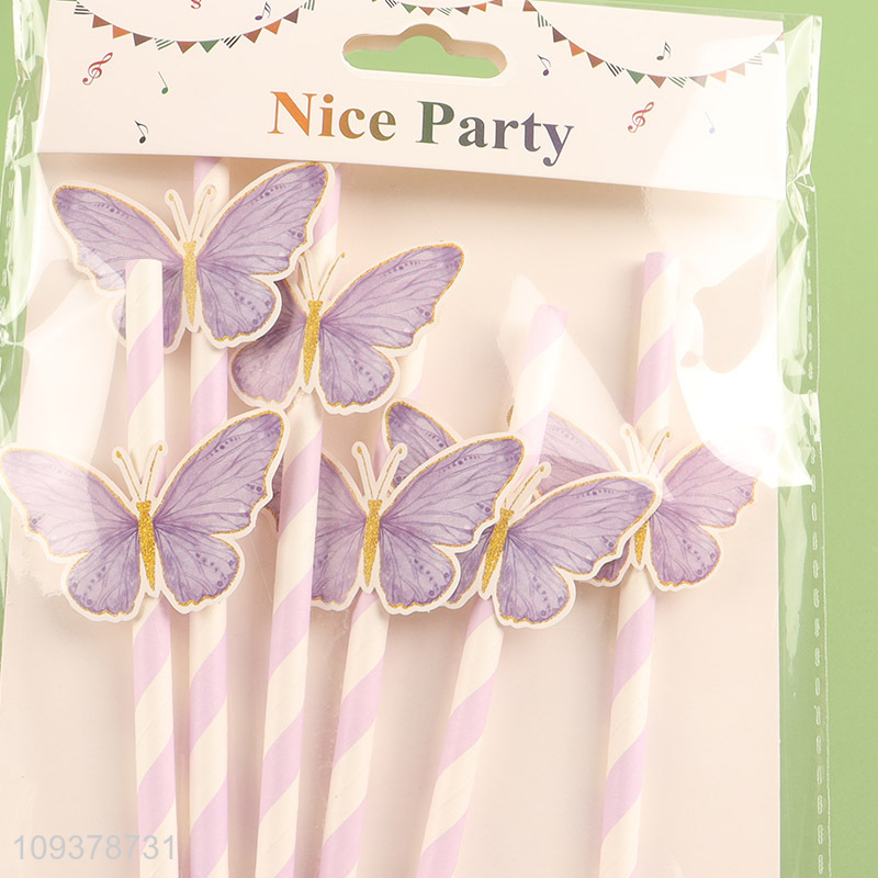 New arrival  butterfly paper straw drinking straw set