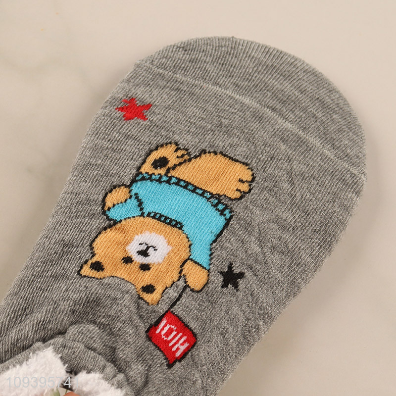 Good sale charming cartoon animal soft polyester boat socks
