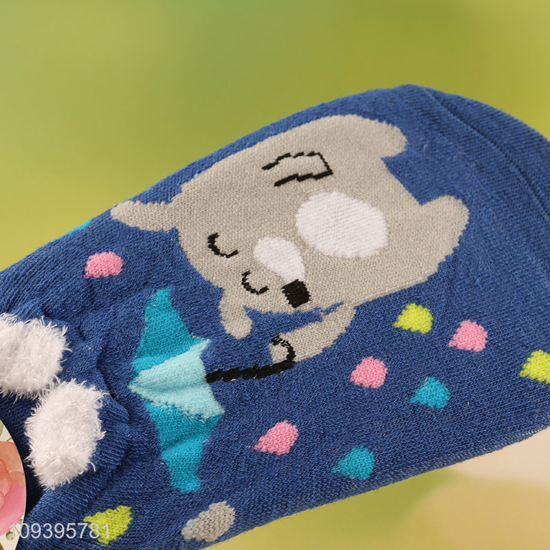Hot products adorable cartoon animal lightweight polyester boat socks