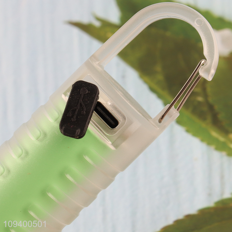 China factory type-c rechargeable luminous plastic flashlight