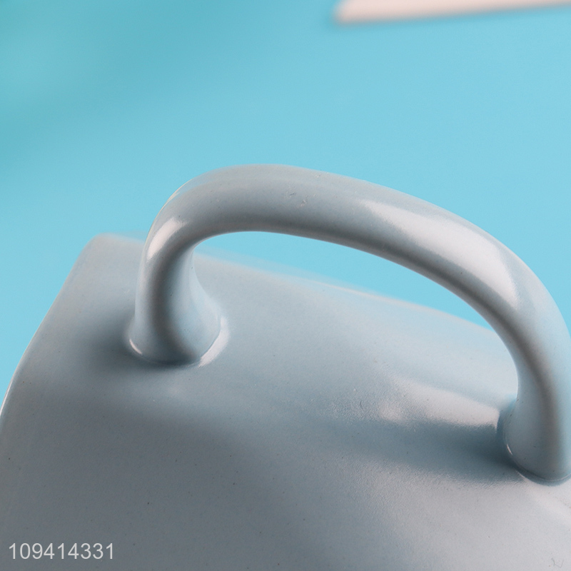 Good sale blue ceramic cup water cup with handle