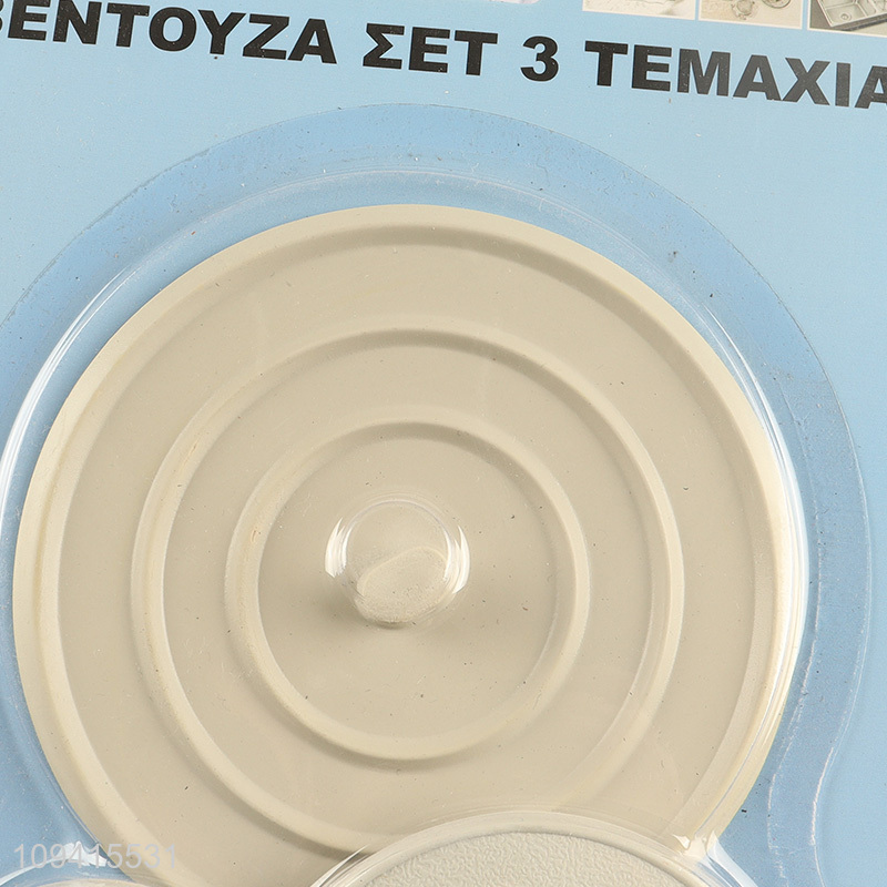 New arrival 3pcs anti-slip rubber sink mat set