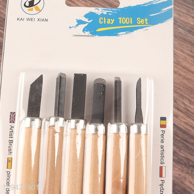 China factory 6pcs carving knife set for pottery work