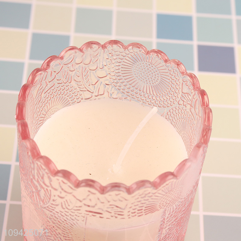 Hot sale multicolor glass cup candle scented candle