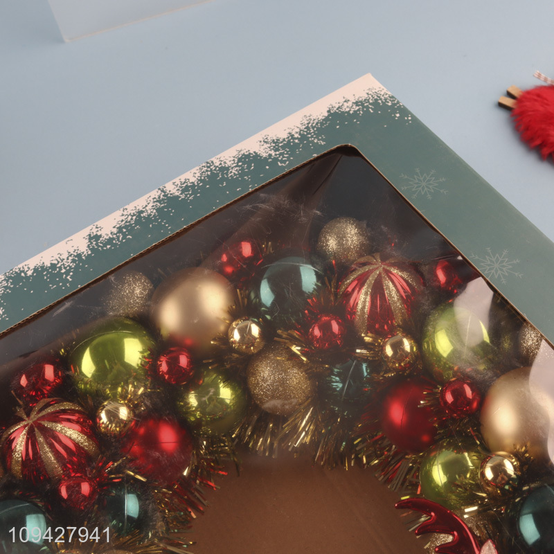 Factory direct sale home decor christmas ball wreath