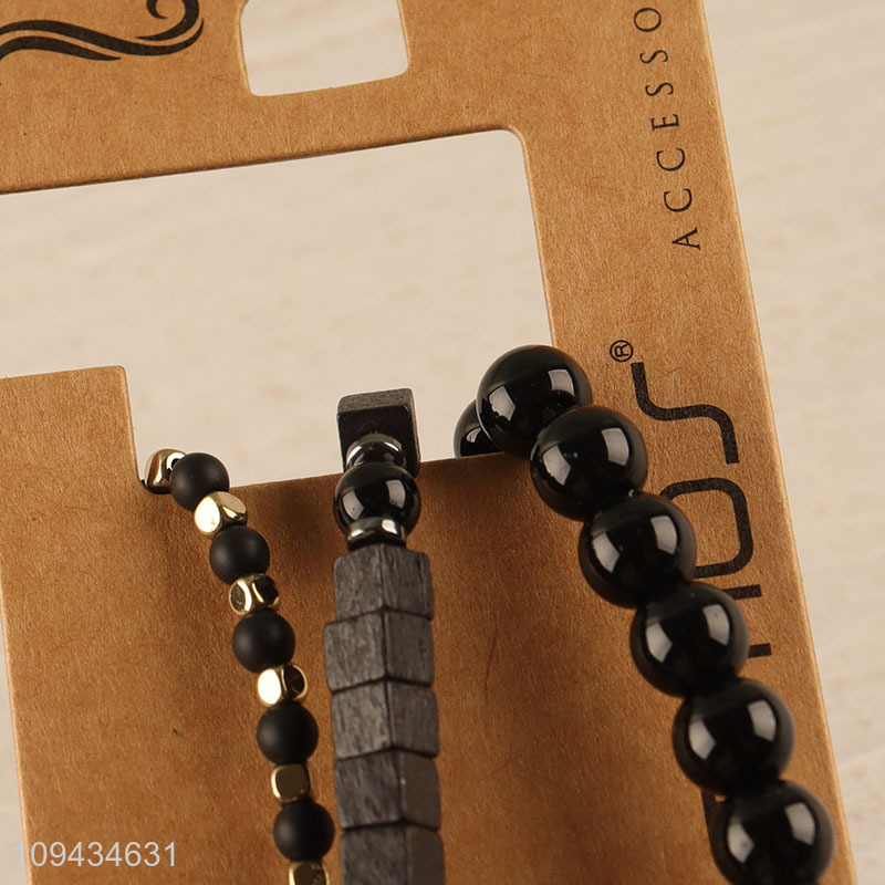Top selling beaded braided bracelet set for men women