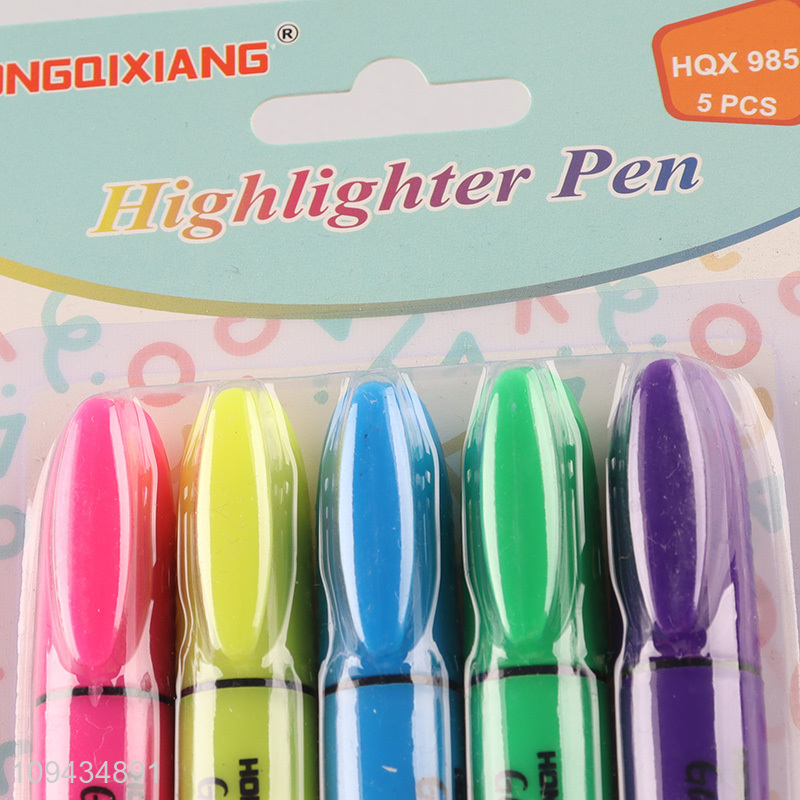 Hot products 5pcs non-toxic highlighter pen set for stationery