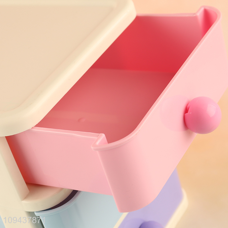 Cute Pastel Desk Organizer Makeup Storage Box