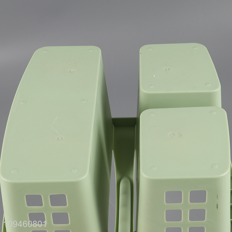 Low price plastic bathroom storage basket with handle