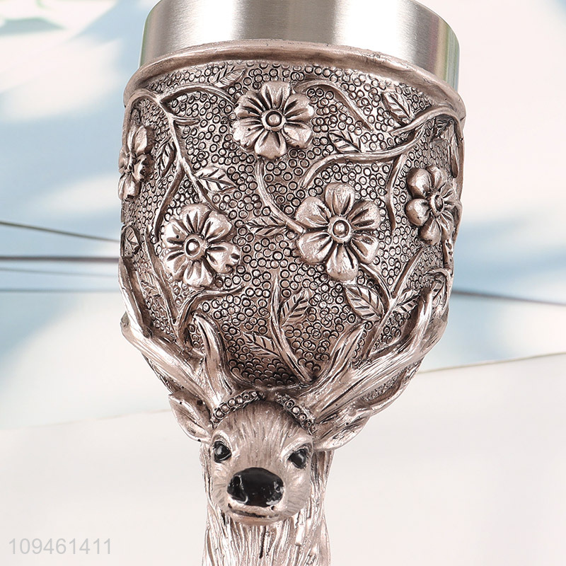 Hot products 200ml resin stainless steel drinking cup goblet cup
