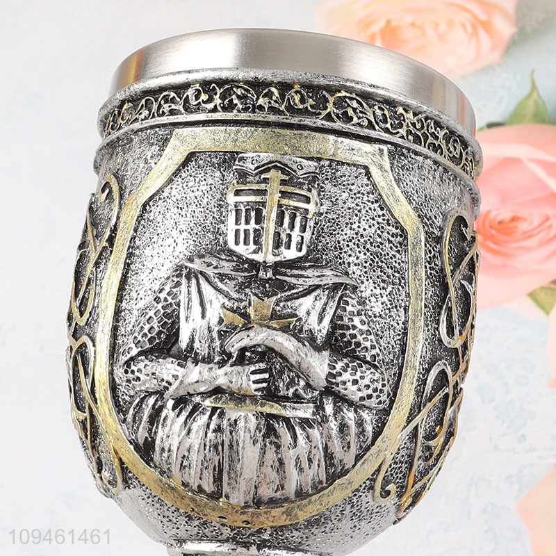 Best sale 200ml stainless steel goblet cup with resin decor