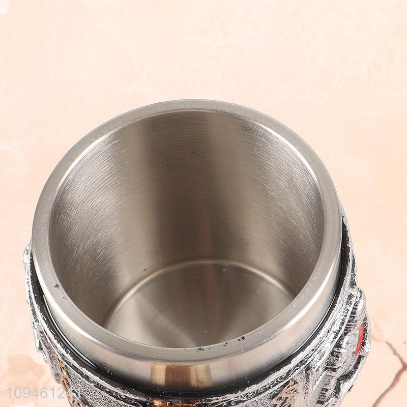 Low price 450ml resin styled stainless steel water mug