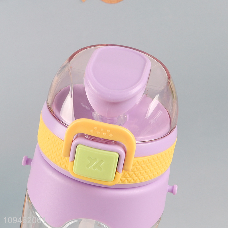 Wholesale plastic water bottle drinking bottle with straw