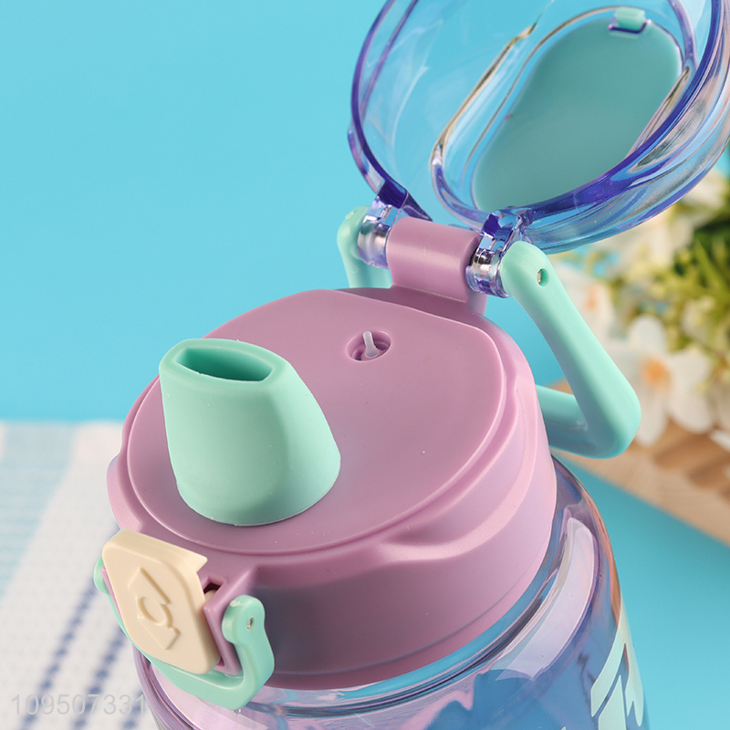 Yiwu market portable plastic water bottle with straw